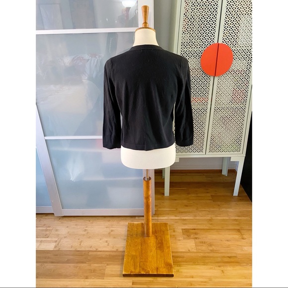 Boden Black Beaded Bow Crop Cardigan - Picture 2 of 8